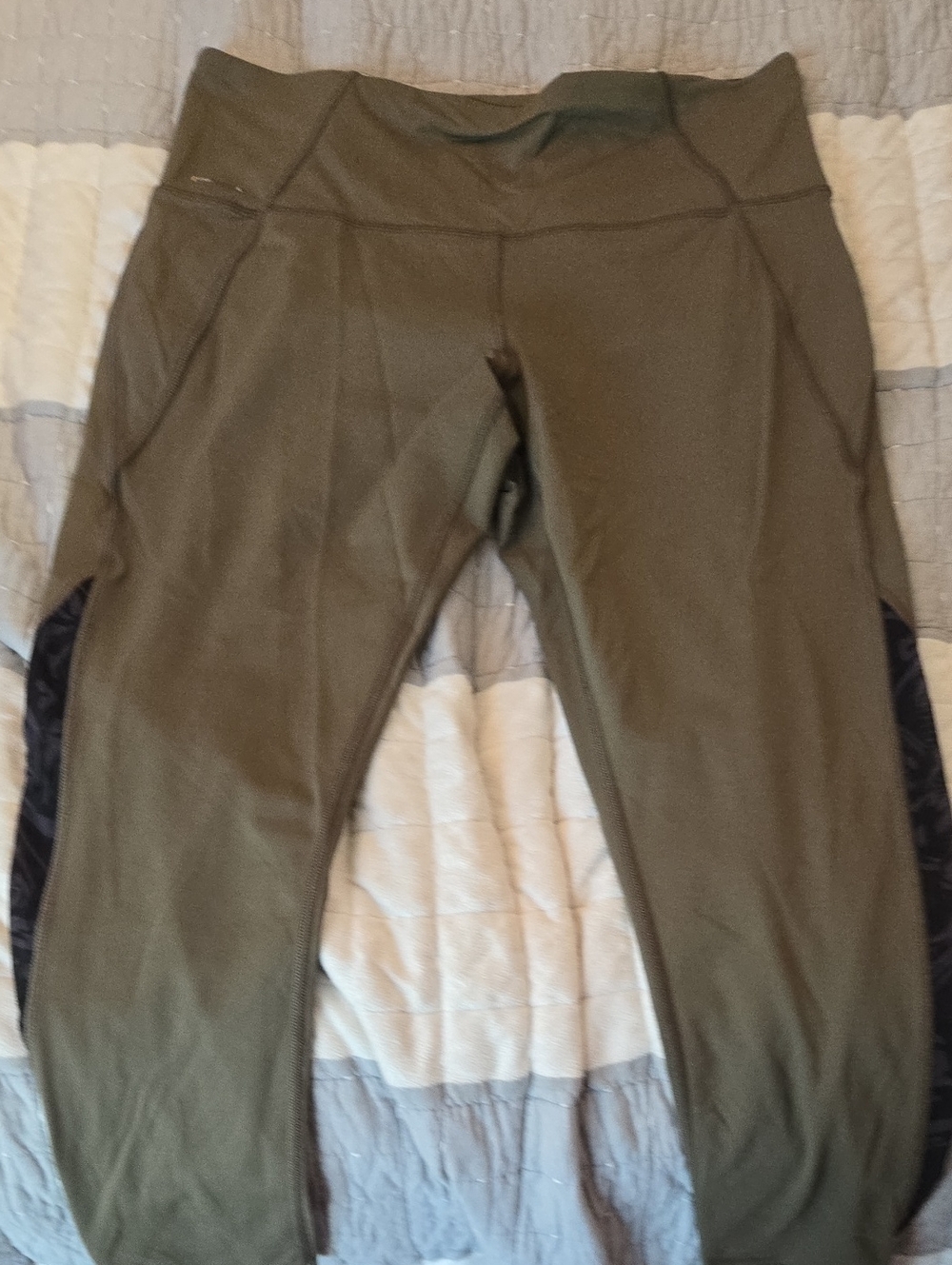Lole Olive High-Rise Leggings with Mesh Side Panels